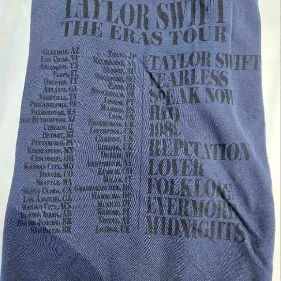 Tops - Taylor Swift Eras Tour EARLY RELEASE INTERNATIONAL Crewneck Blue